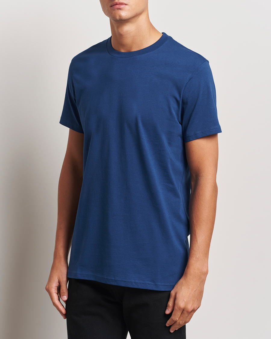 Men |  | Bread & Boxers | Heavy Cotton Crew Neck T-Shirt Ink Blue