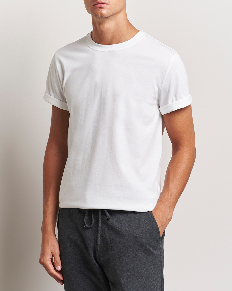 Men |  | Bread & Boxers | Roll-Up Crew Neck T-Shirt White