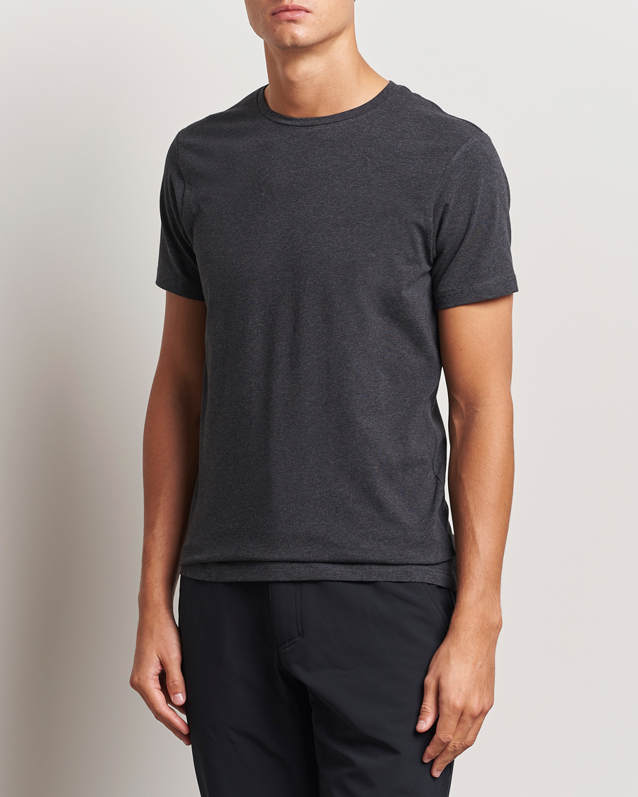 Men |  | Bread & Boxers | 2-Pack Crew Neck T-Shirt Dark Grey Melange