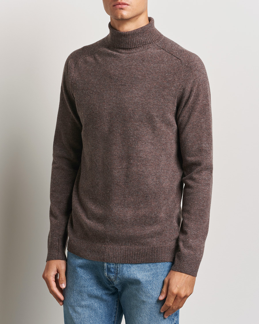 Men |  | KnowledgeCotton Apparel | Lambswool Rollneck Brown