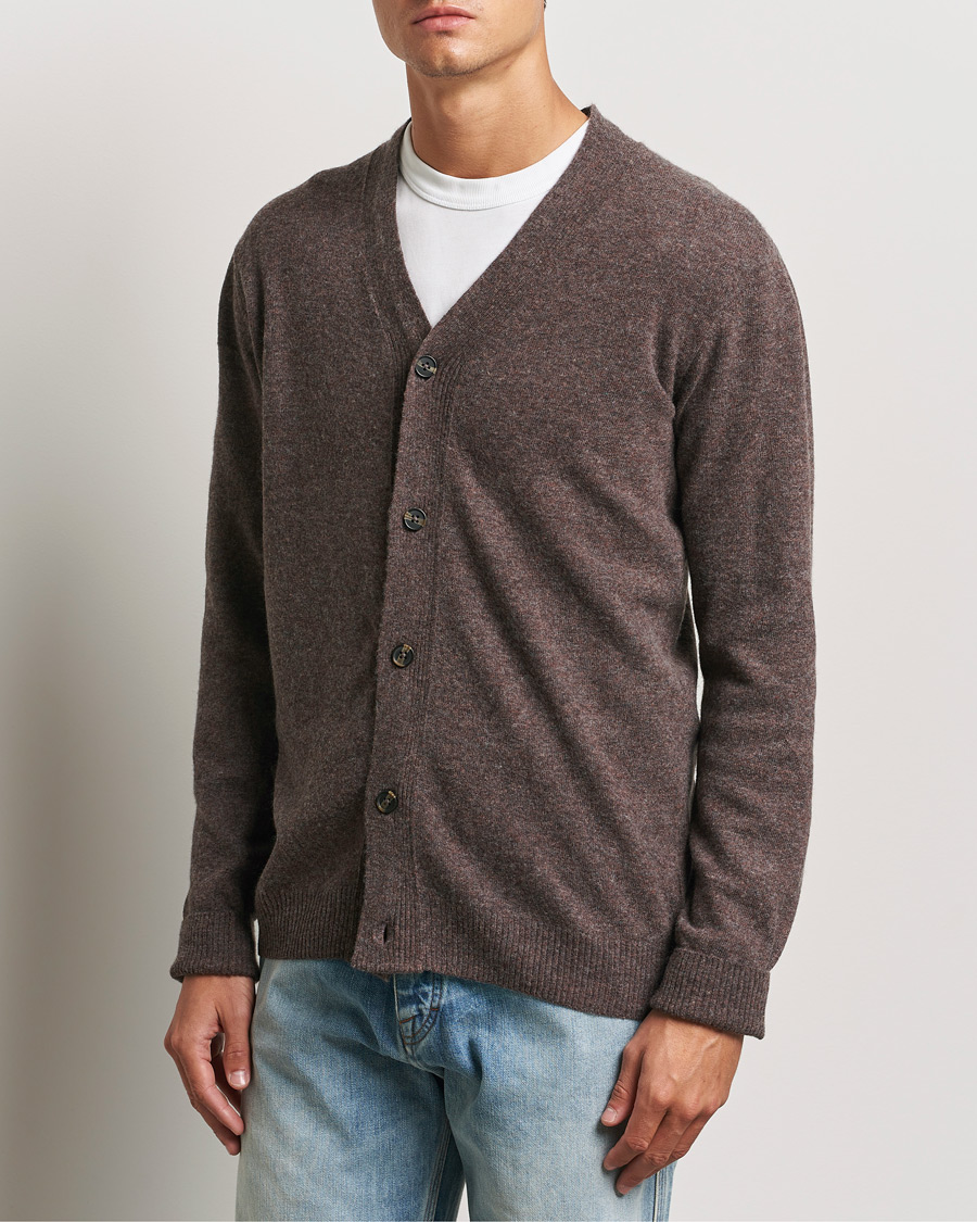 Men |  | KnowledgeCotton Apparel | Lambswool Cardigan Brown