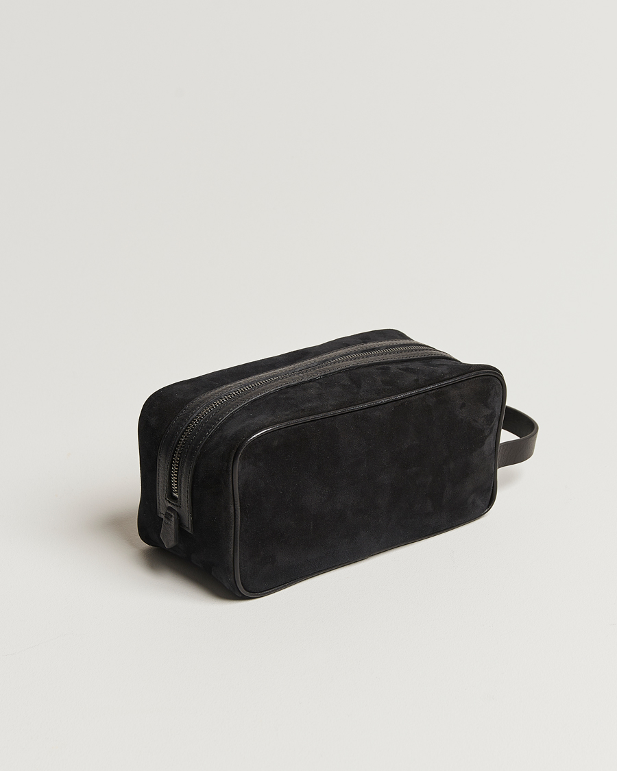 Men | Wash Bags | Anderson\'s | Suede Washbag Black