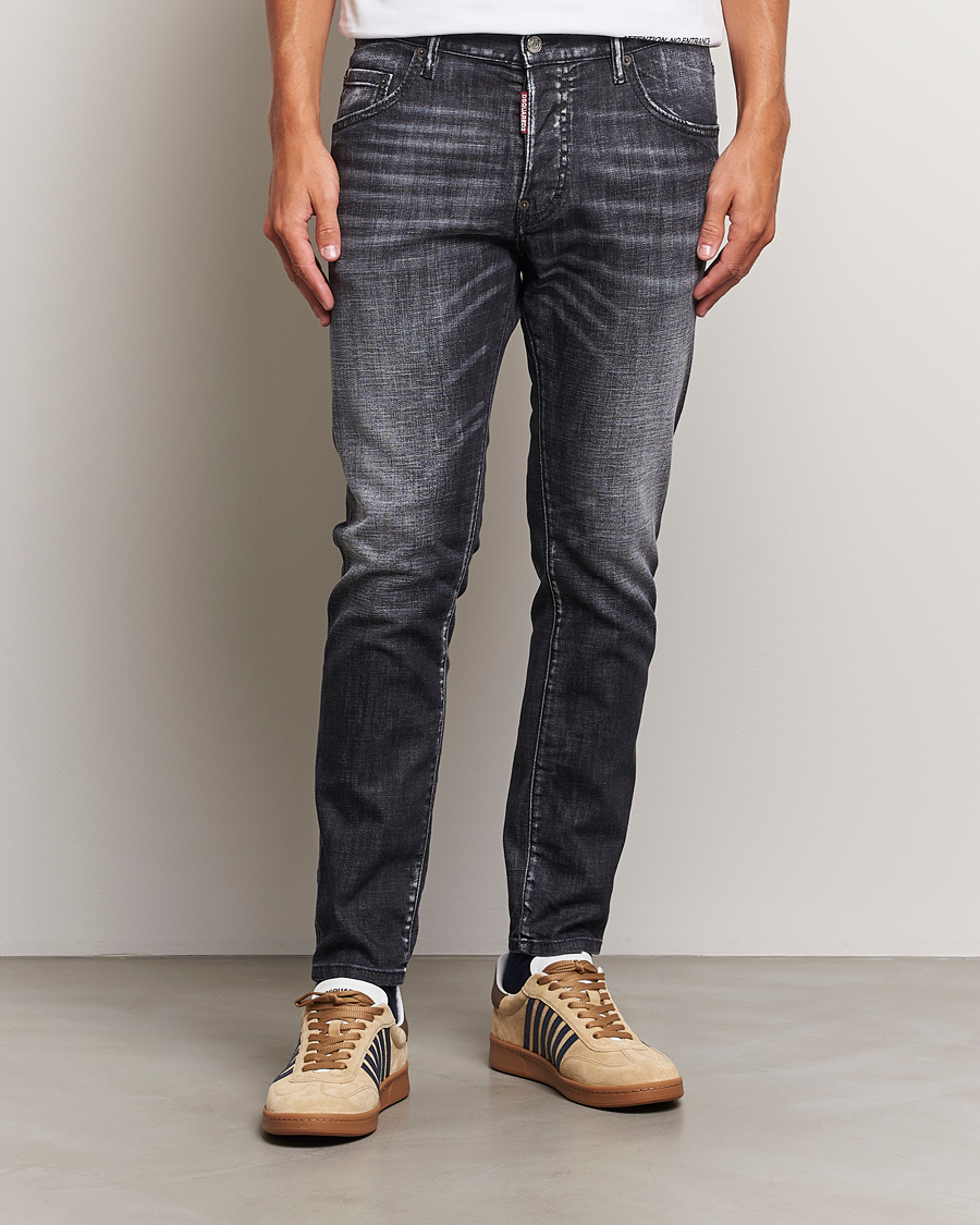 Men | New product images | Dsquared2 | Skater Jeans Washed Black