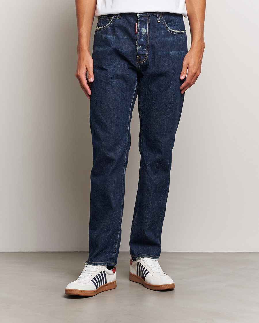 Men | New product images | Dsquared2 | 642 Loose Jeans Dark Blue
