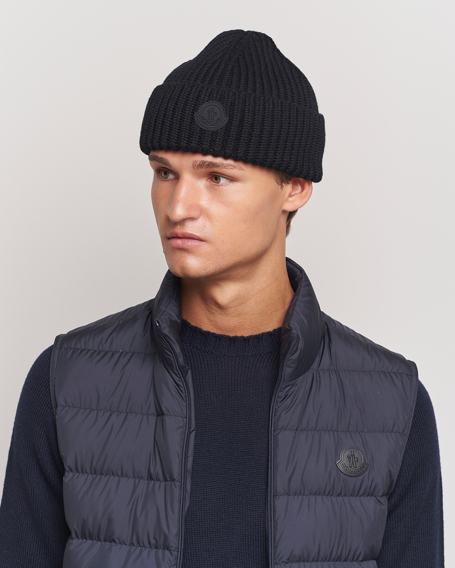 Men |  | Moncler | Tonal Logo Beanie Black