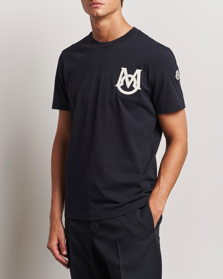 Moncler Embossed Logo T-Shirt Navy at CareOfCarl.com