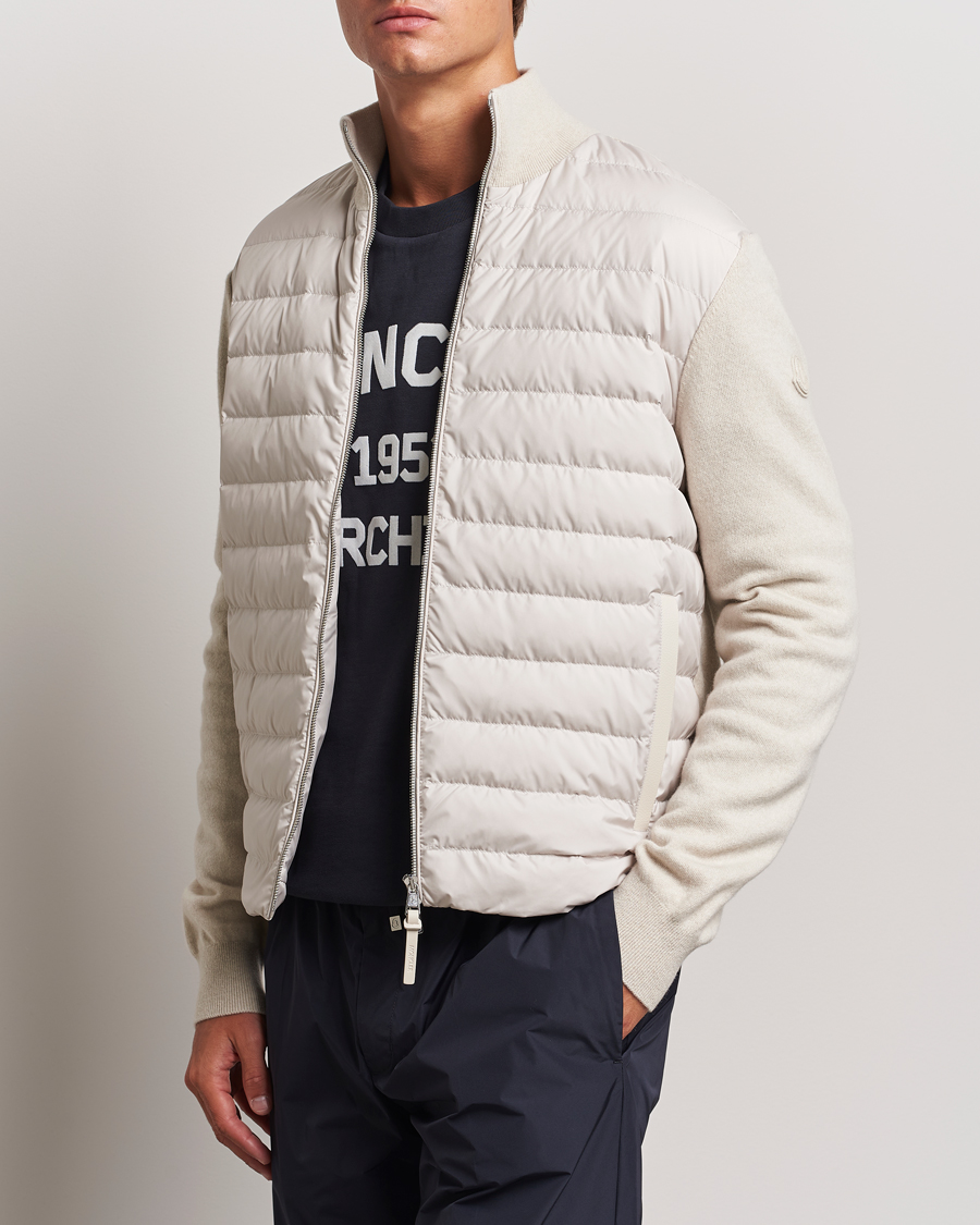 Men |  | Moncler | Full Zip Padded Cardigan Off White