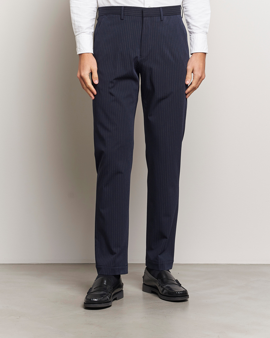 Men |  | Polo Ralph Lauren | Straight Fit Hudson Pinstripe Pants Navy