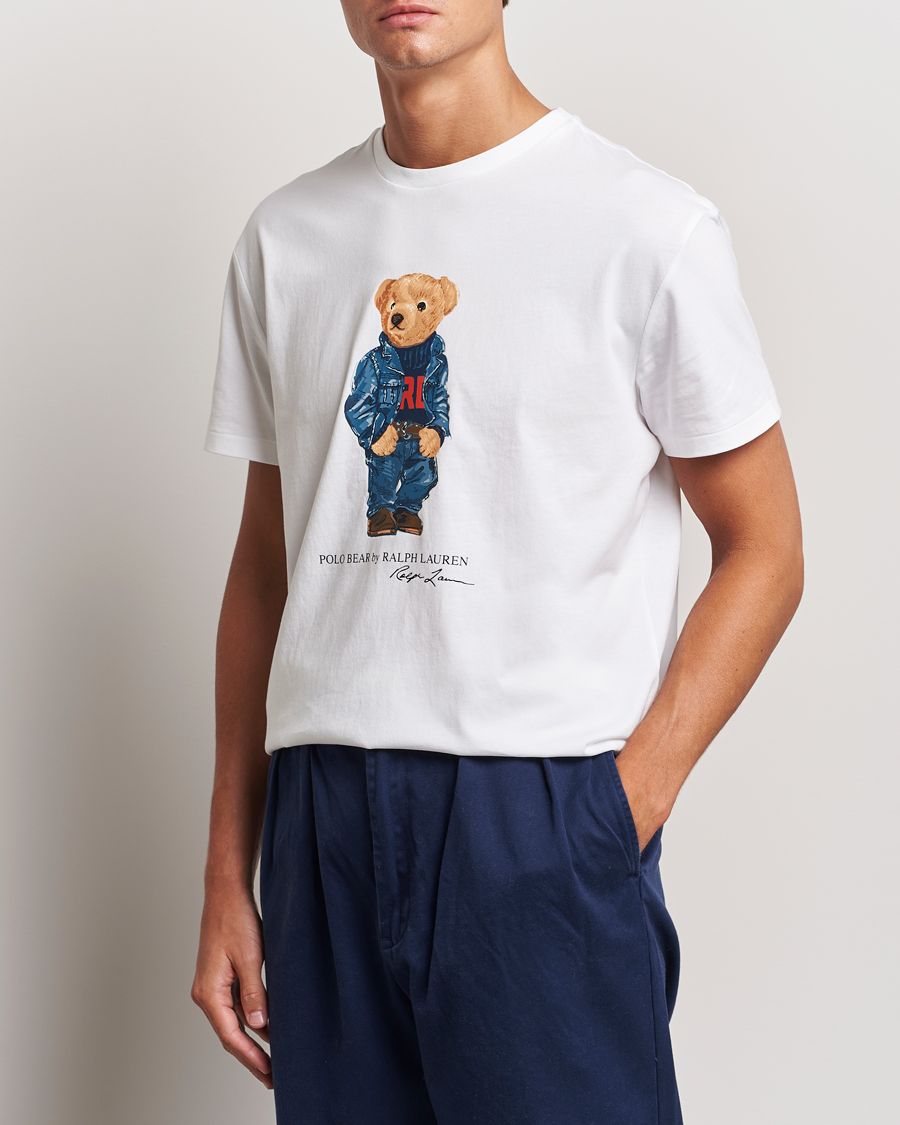 Men |  | Polo Ralph Lauren | Crew Neck T-Shirt White Denim Bear
