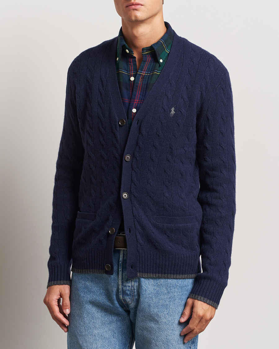 Men |  | Polo Ralph Lauren | Wool/Cashmere Cable Cardigan Hunter Navy