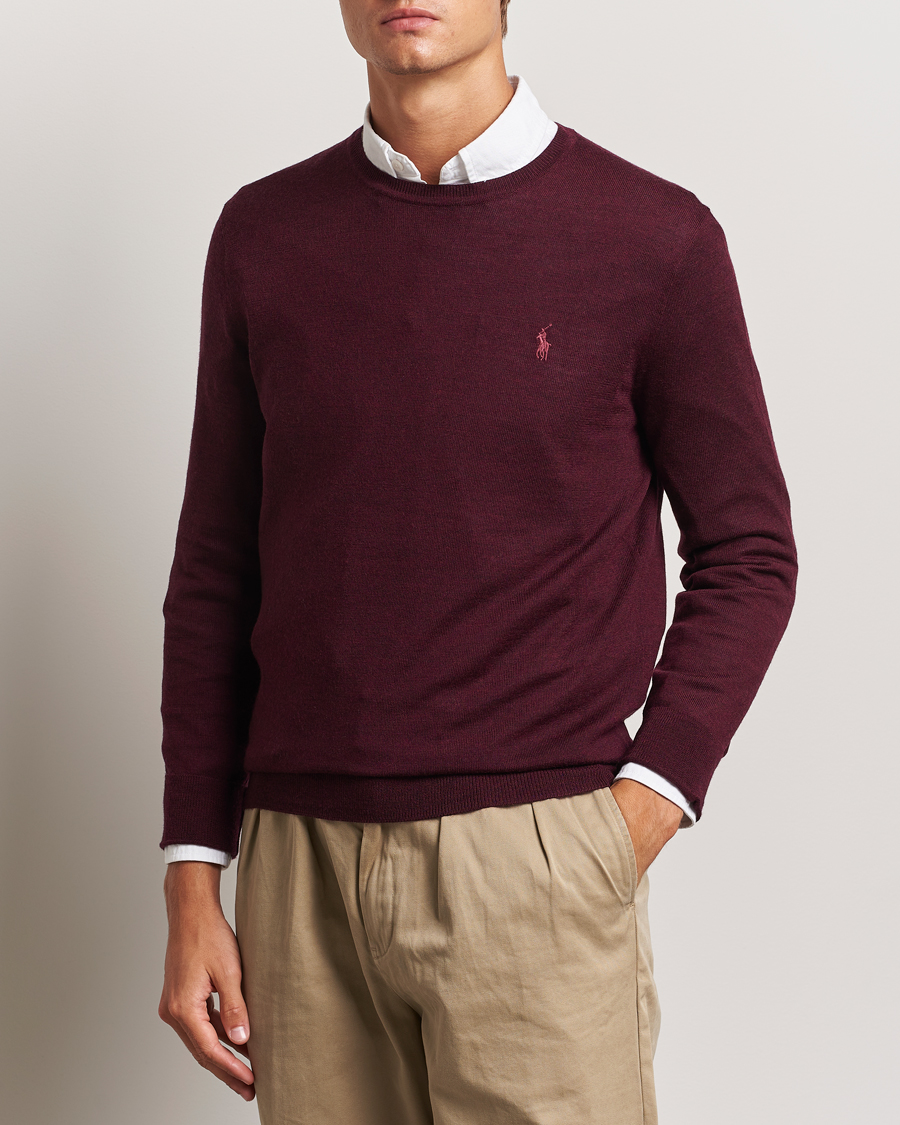 Men |  | Polo Ralph Lauren | Merino Crew Neck Pullover Aged Wine Heather