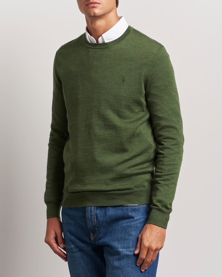 Men |  | Polo Ralph Lauren | Merino Crew Neck Pullover Classic Olive Heather