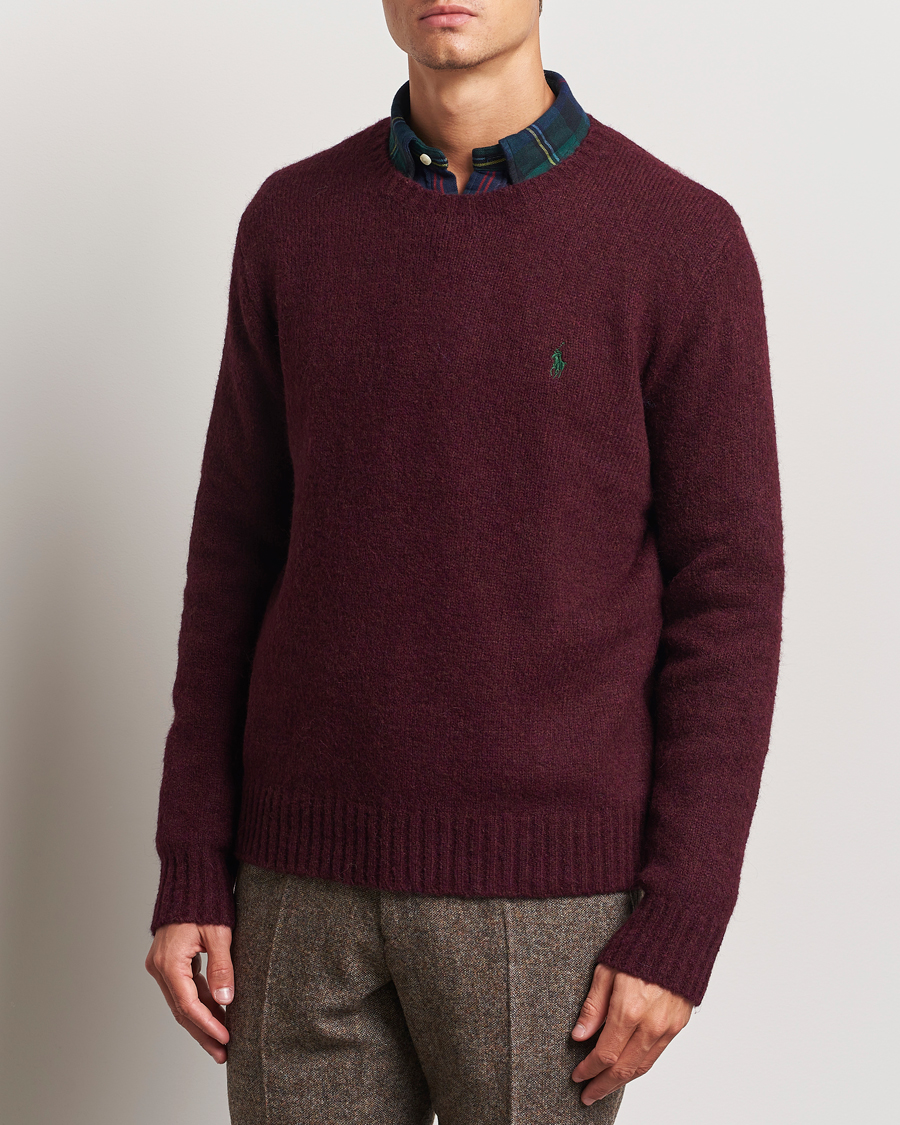 Men |  | Polo Ralph Lauren | Alpaca Crew Neck Sweater Aged Wine Heather