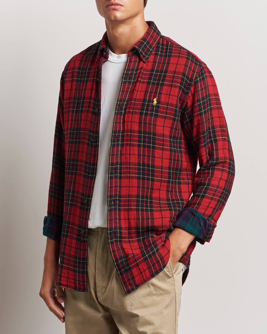 Men |  | Polo Ralph Lauren | Custom Fit Double Faced Checked Shirt Red/Black