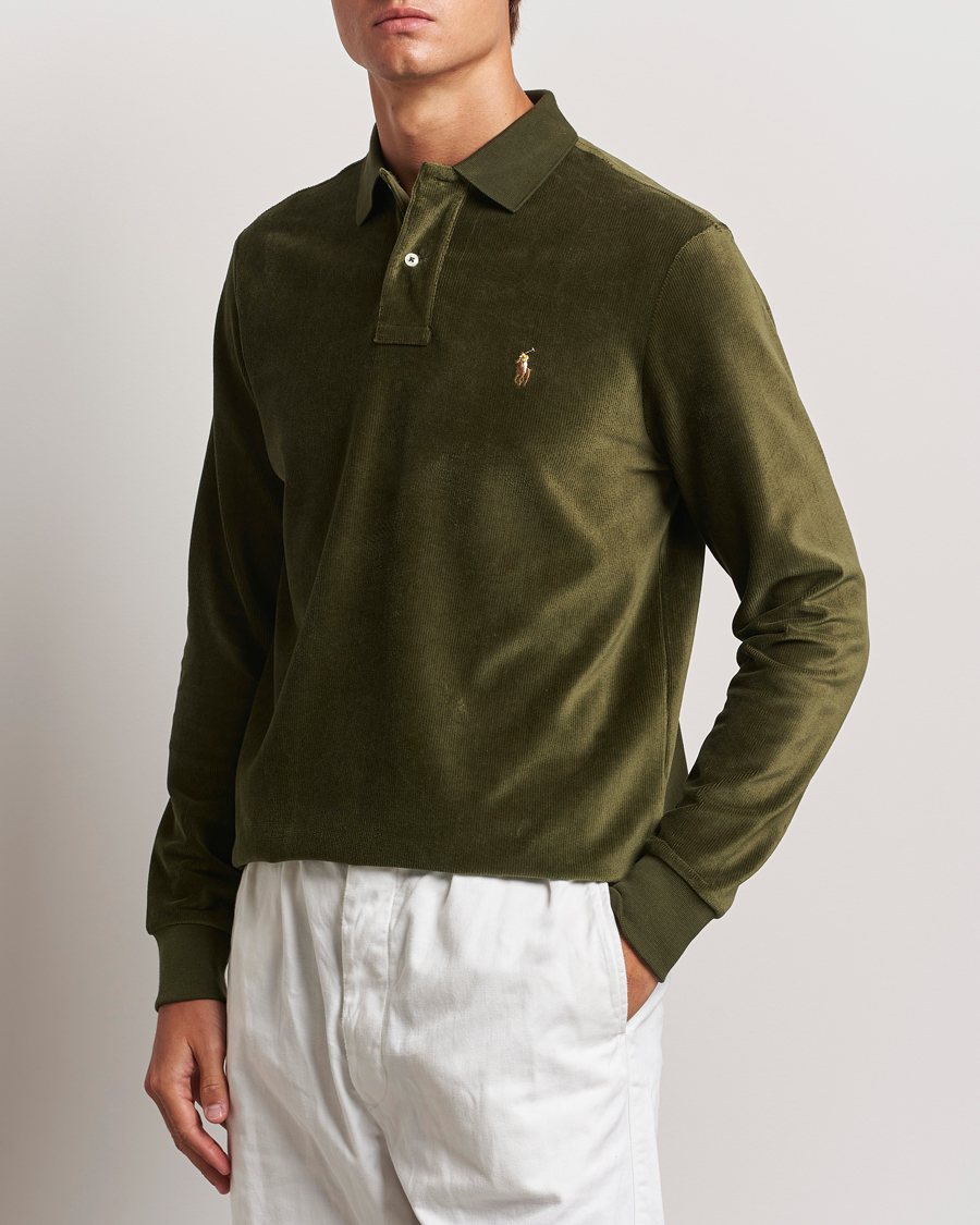 Men | Long Sleeve Polo Shirts | Polo Ralph Lauren | Corduroy Long Sleeve Polo Dark Loden