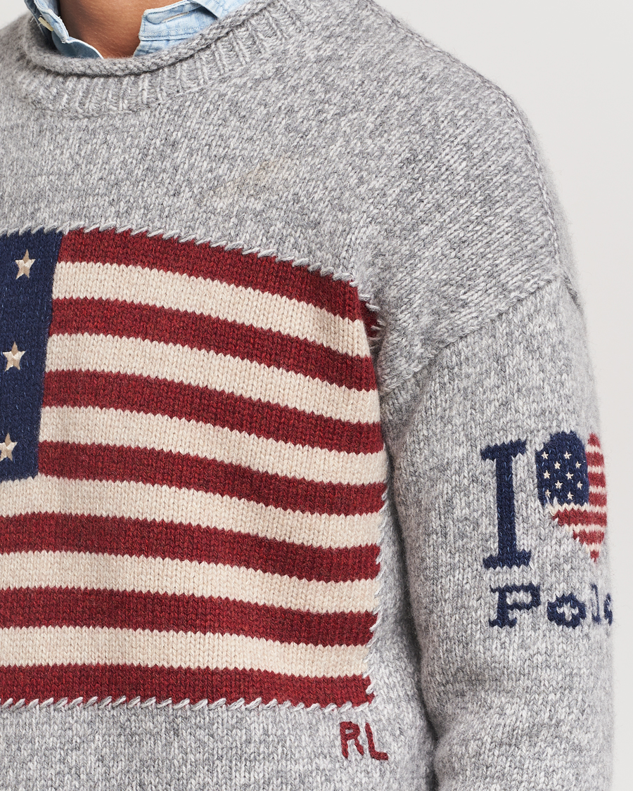 Good Vintage Polo Ralph Lauren American Flag Sweater Cotton Knit Mens XL Very Clean!