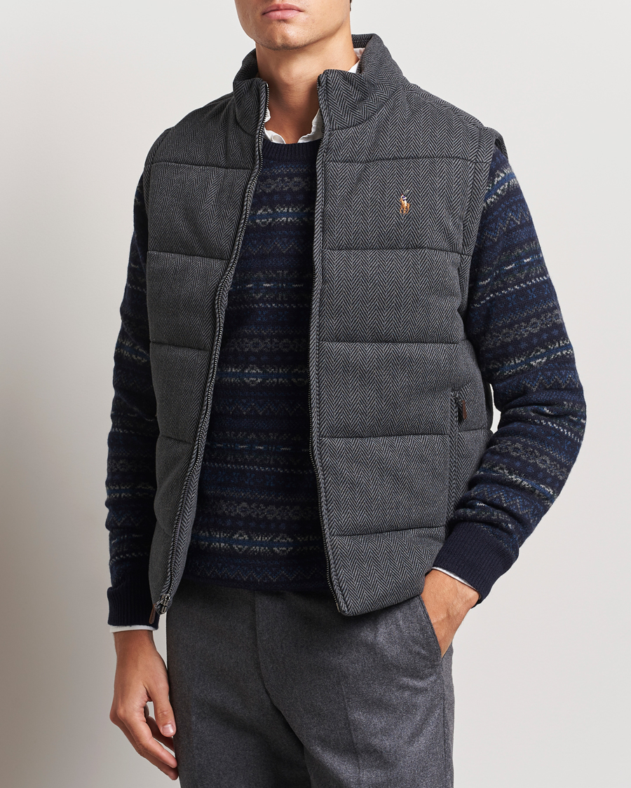 Men |  | Polo Ralph Lauren | Quilted Vest Stadium Grey Heather Herringbone