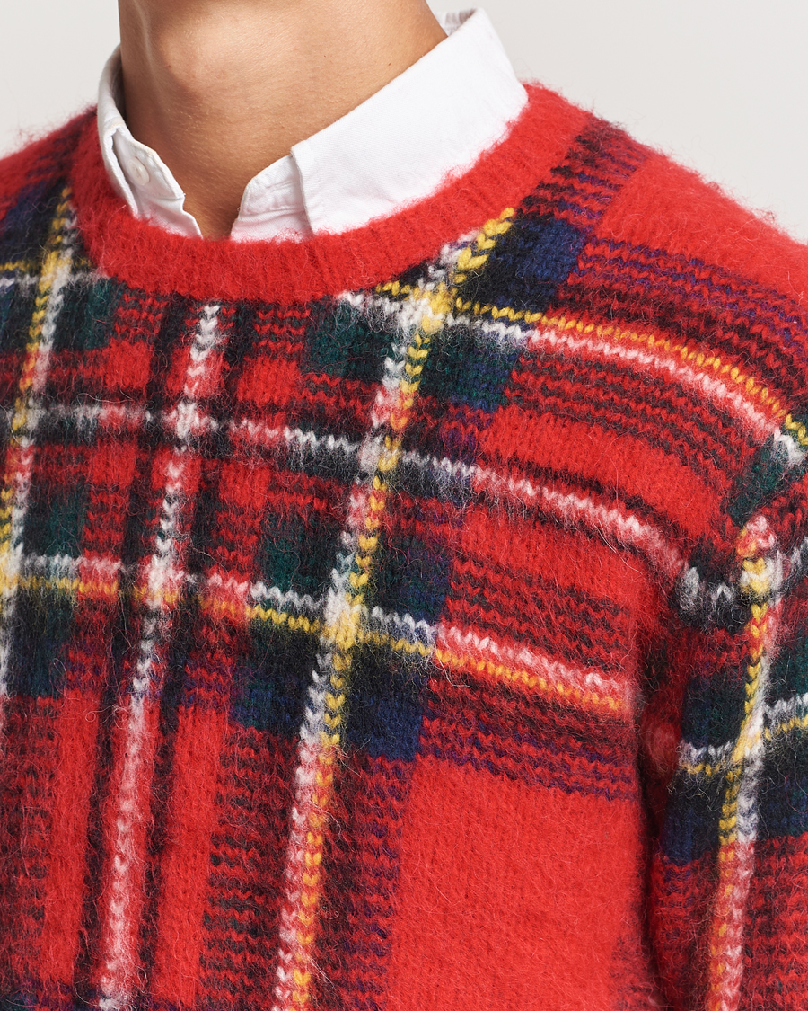 Vintage 2024 Polo Ralph Lauren Sweater Red Tartan Plaid Knit Pullover Men's Size M