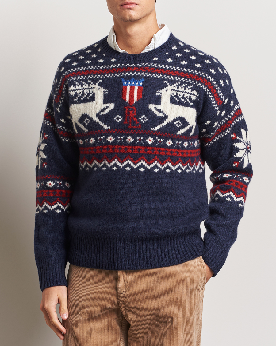 Men |  | Polo Ralph Lauren | Raindeer Wool Sweater Navy Combo