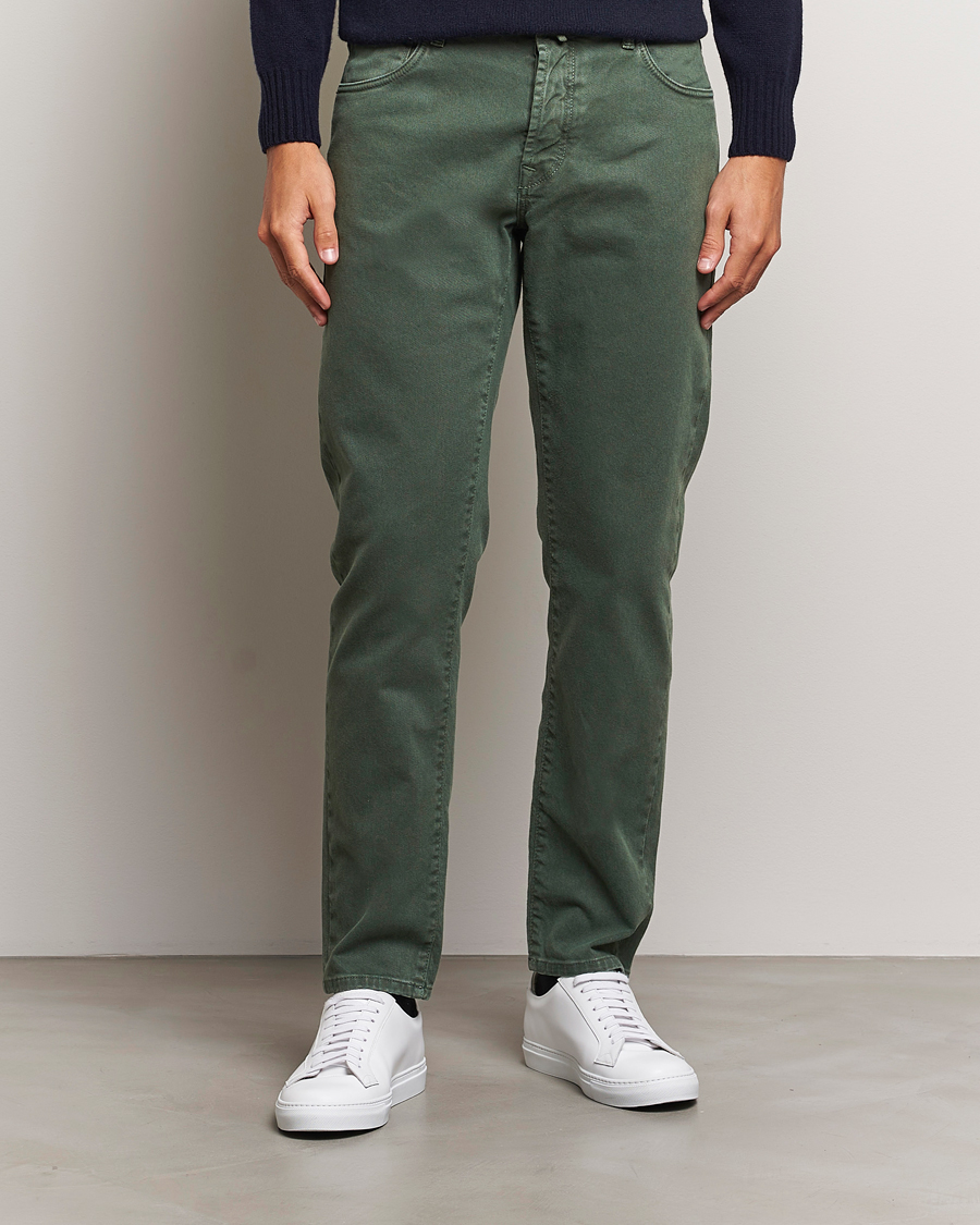 Men |  | Incotex | 5-Pocket Bull Denim Pants Dark Green