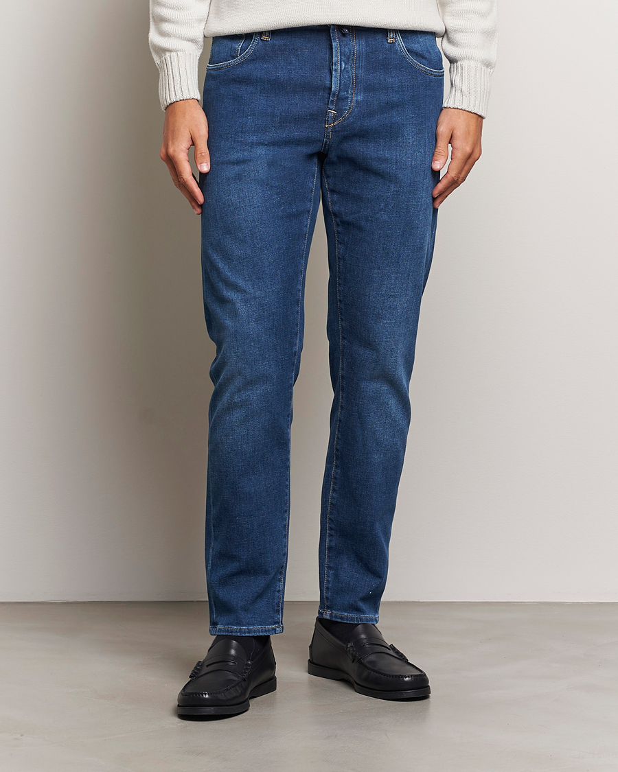 Men |  | Incotex | 5-Pocket Stretch Denim Medium Blue