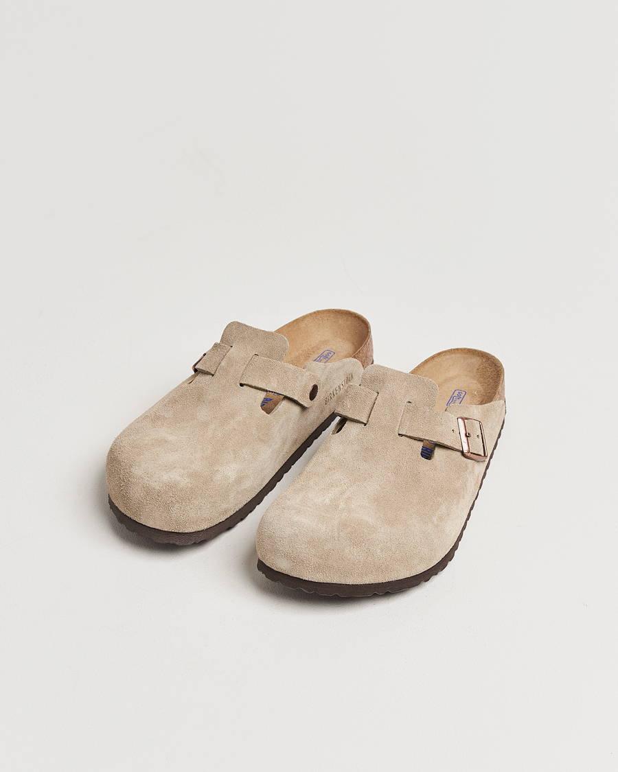 Men | BIRKENSTOCK | BIRKENSTOCK | Boston Soft Footbed Taupe Suede