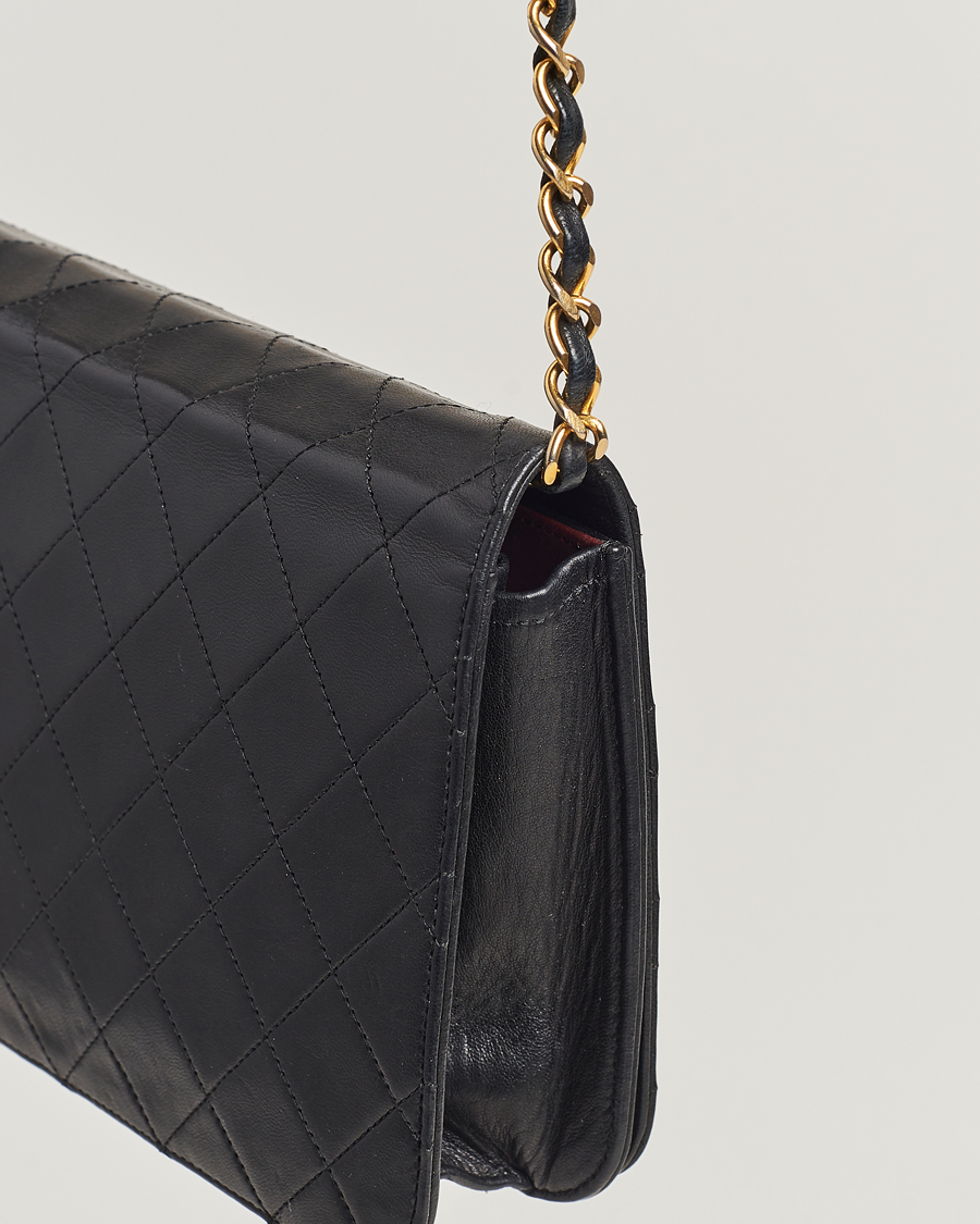 Men | Chanel Pre-Owned Single Full Flap Bag Black Lambskin | Chanel Pre-Owned | Single Full Flap Bag Black Lambskin