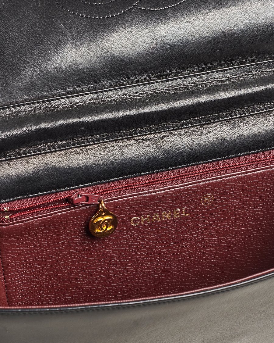 Men | Chanel Pre-Owned Single Full Flap Bag Black Lambskin | Chanel Pre-Owned | Single Full Flap Bag Black Lambskin