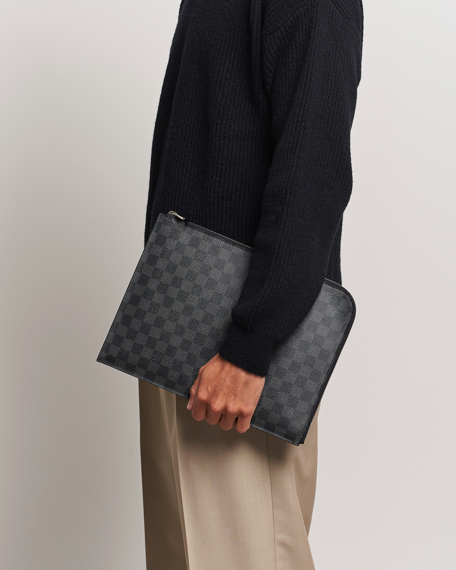 Men | Louis Vuitton Pre-Owned | Louis Vuitton Pre-Owned | Poche Joule GM Clutch Bag Damier Graphite 
