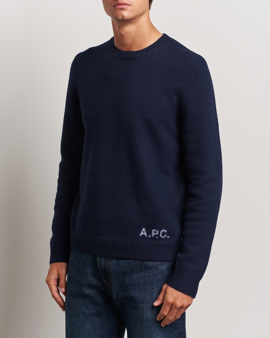 A.P.C Merino outlet Wool Mens Crewneck Sweater dark navy size medium new with tags