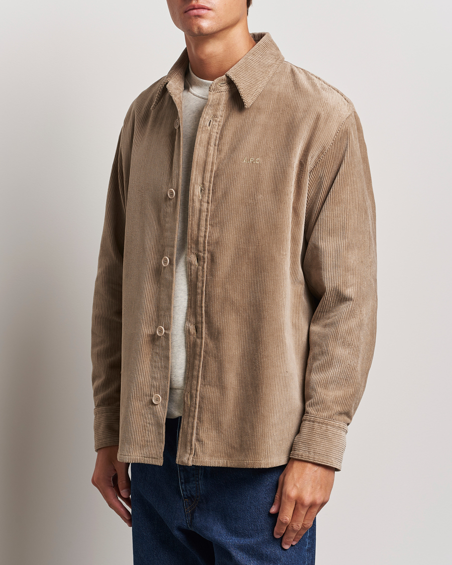 Men |  | A.P.C. | Bobby Corduroy Overshirt Beige