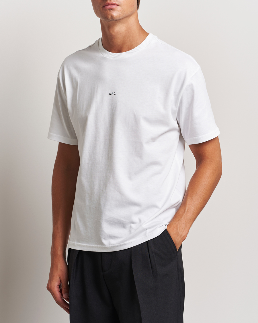 Men | Clothing | A.P.C. | Boxy Micro Center Logo T-Shirt White