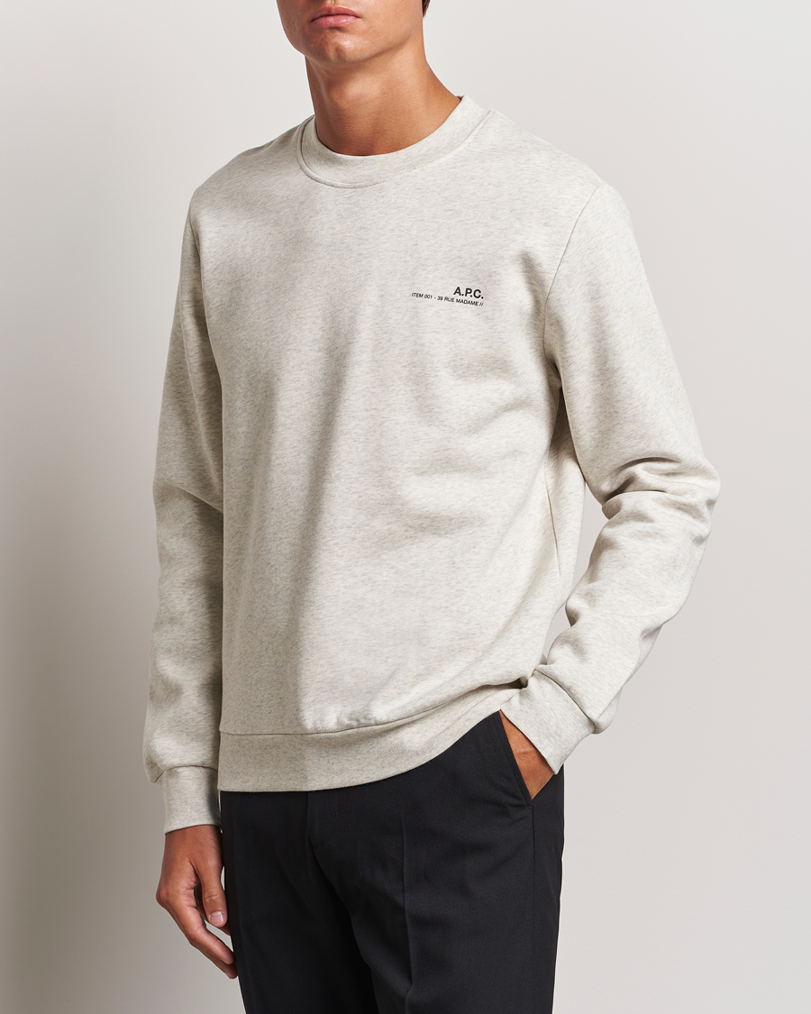 Men | Sweaters & Knitwear | A.P.C. | Item Sweatshirt Ecru Chine