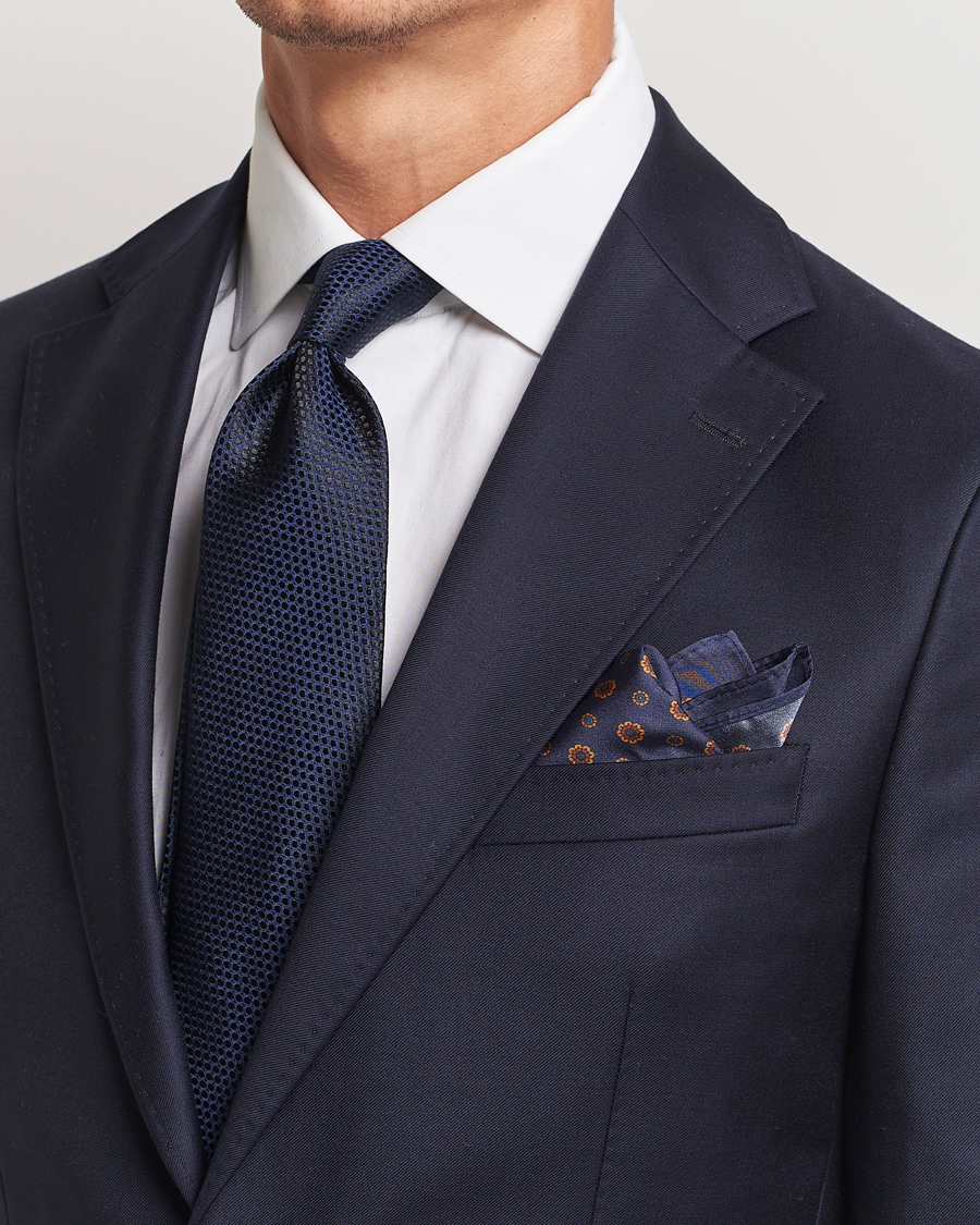 Men |  | Amanda Christensen | Box Set Silk 8 cm Tie And Pocket Square Navy