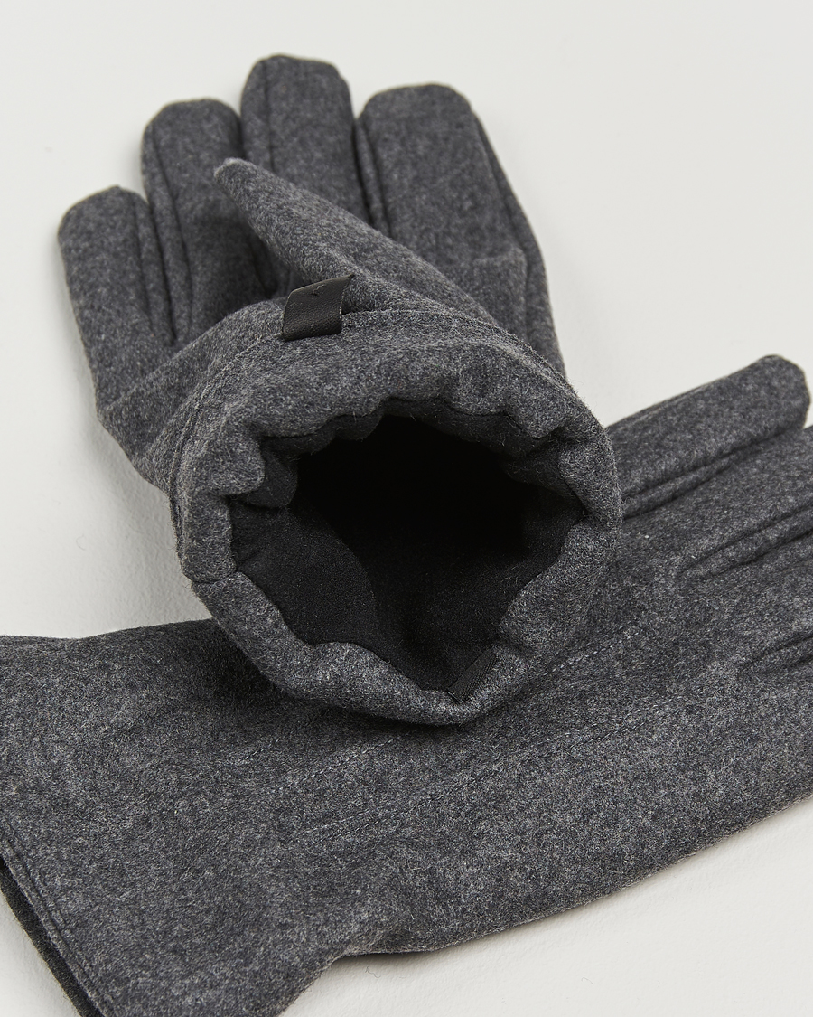 Men | Gloves | Amanda Christensen | Lined Wool Gloves Grey Melange