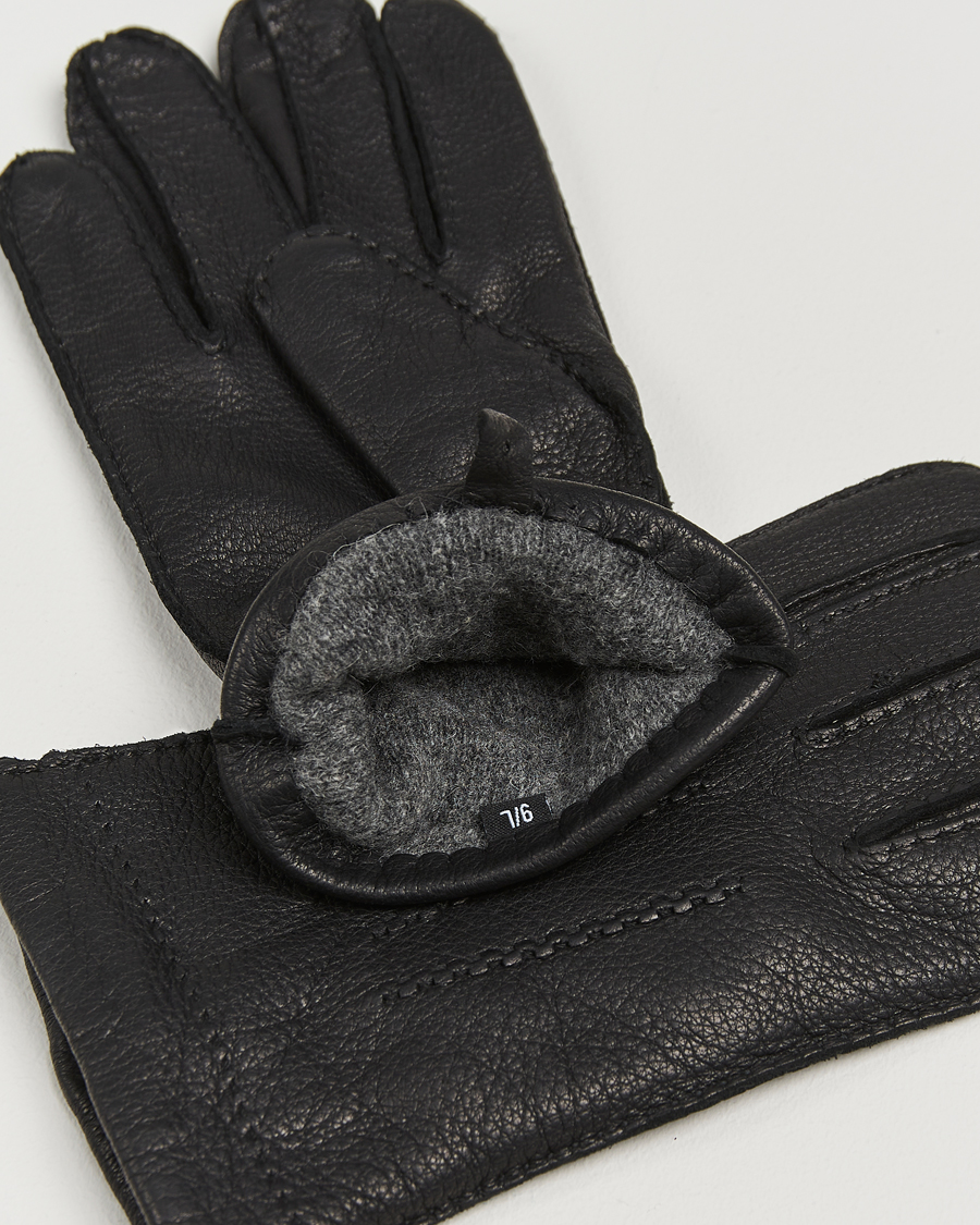 Men | Gloves | Amanda Christensen | Lined Deerskin Gloves Black