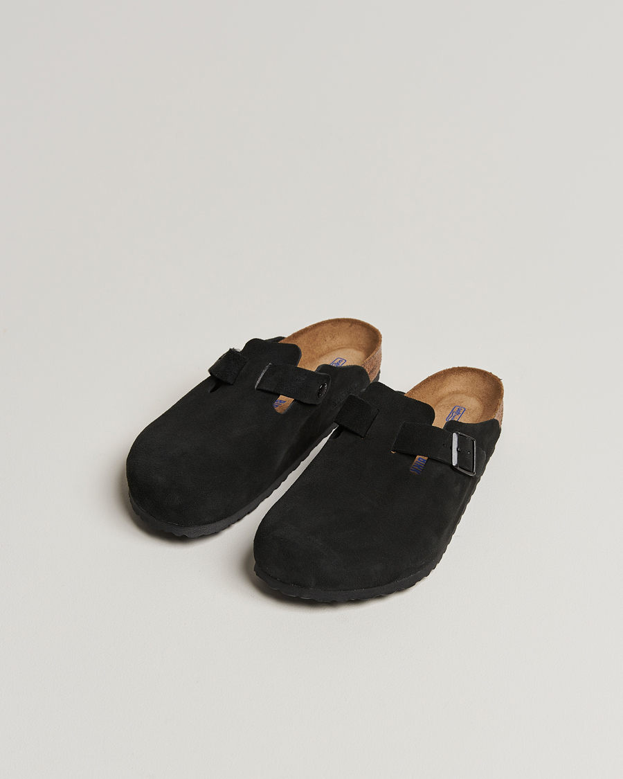 Men | Sandals & Slides | BIRKENSTOCK | Boston Soft Footbed Black Suede