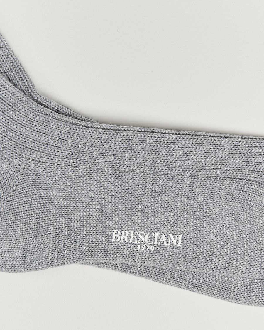 Men |  | Bresciani | Heavy Wool Socks Light Grey