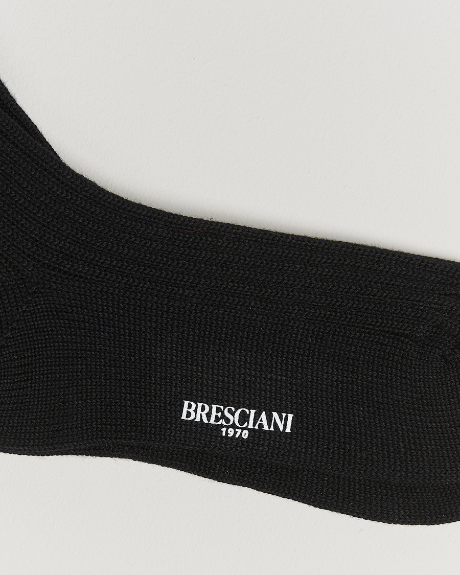 Men |  | Bresciani | Heavy Wool Socks Black