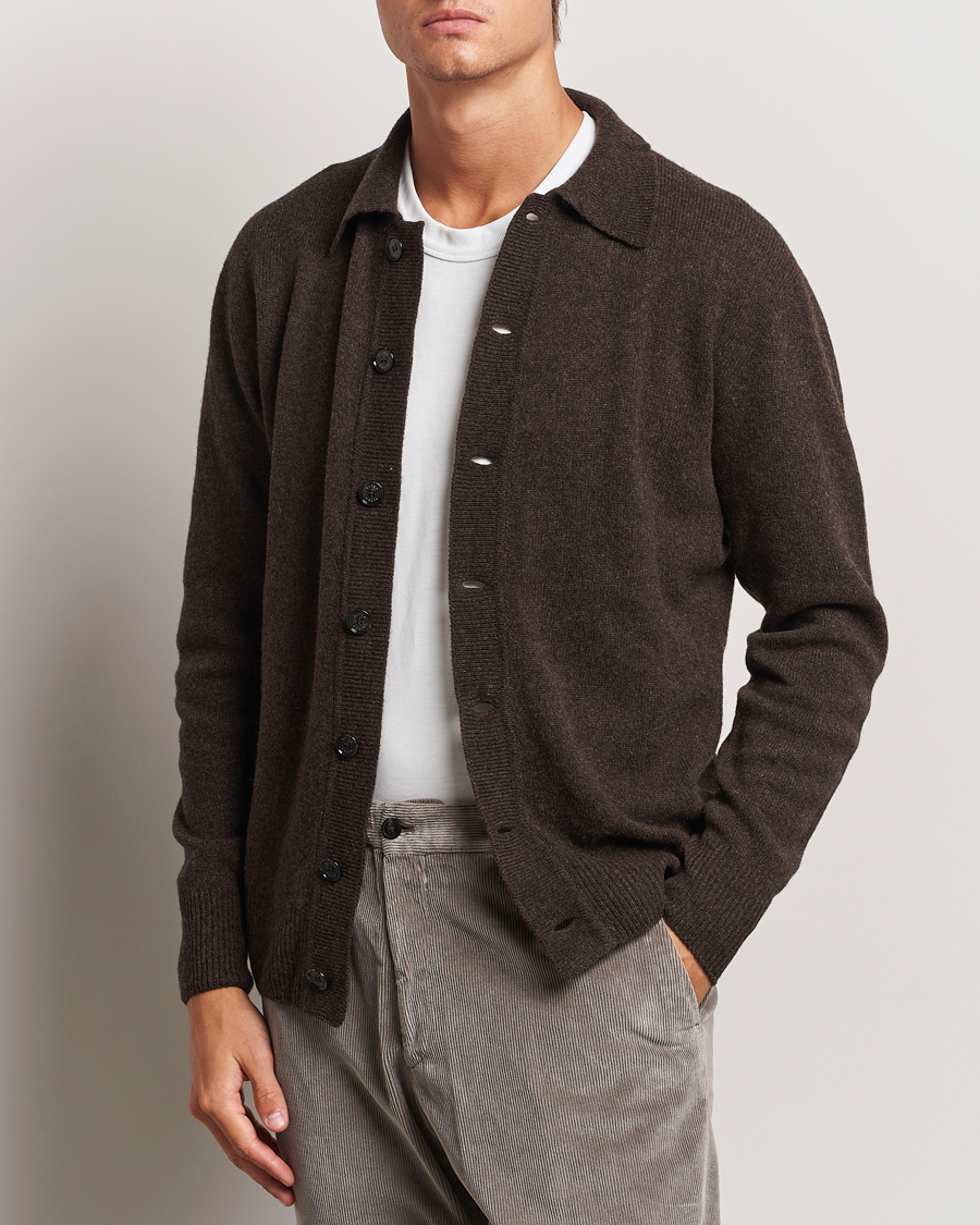 Men |  | Altea | Shetland Collared Cardigan Brown