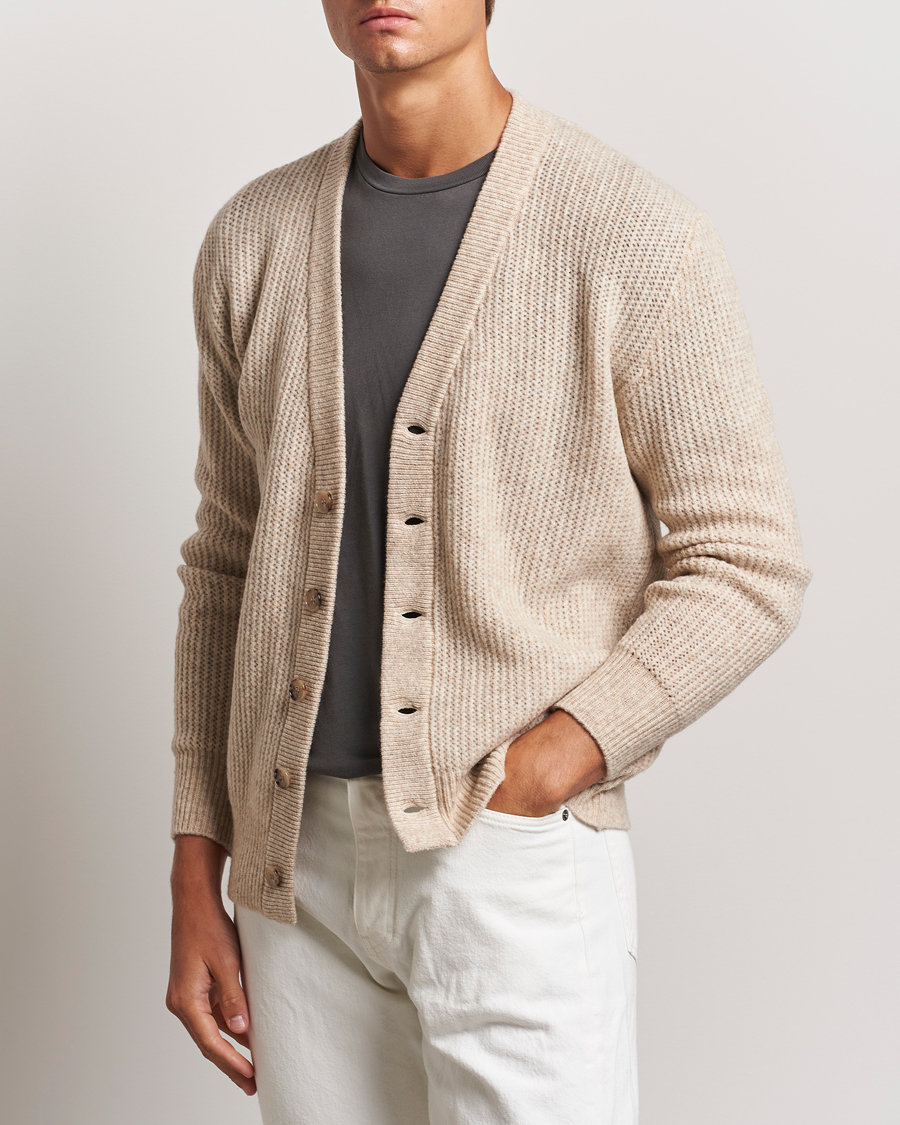 Men |  | Altea | Soft Rib Stich Cardigan Cream