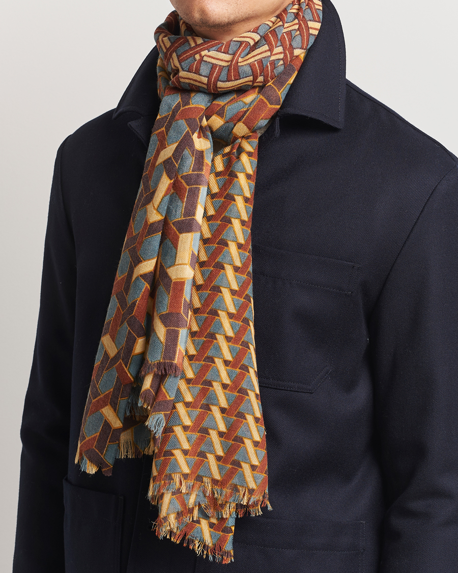 Men |  | Altea | Printed Wool Scarf Orange