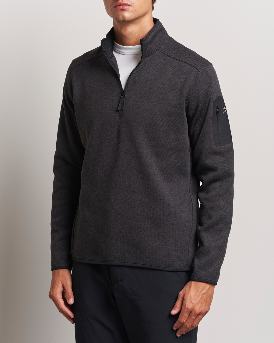 Men | Sweaters & Knitwear | Arc\'teryx | Covert Half Zip  Black Heather