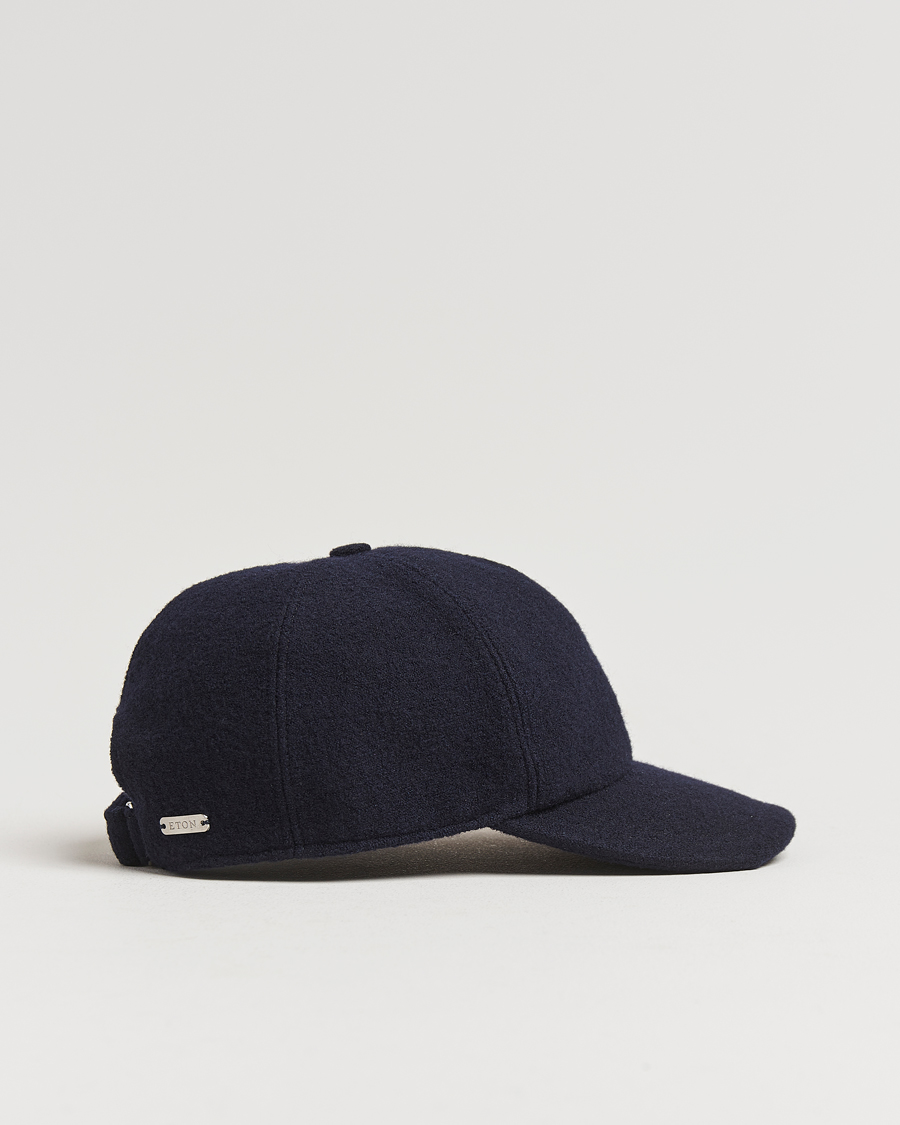 Men |  | Eton | Boiled Wool Baseball Cap Navy Blue