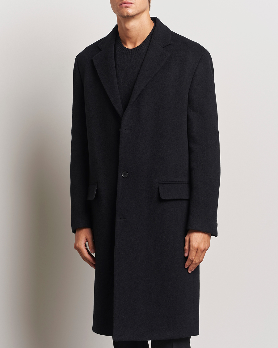 Men |  | Filippa K | Relaxed Wool Crombie Coat Black