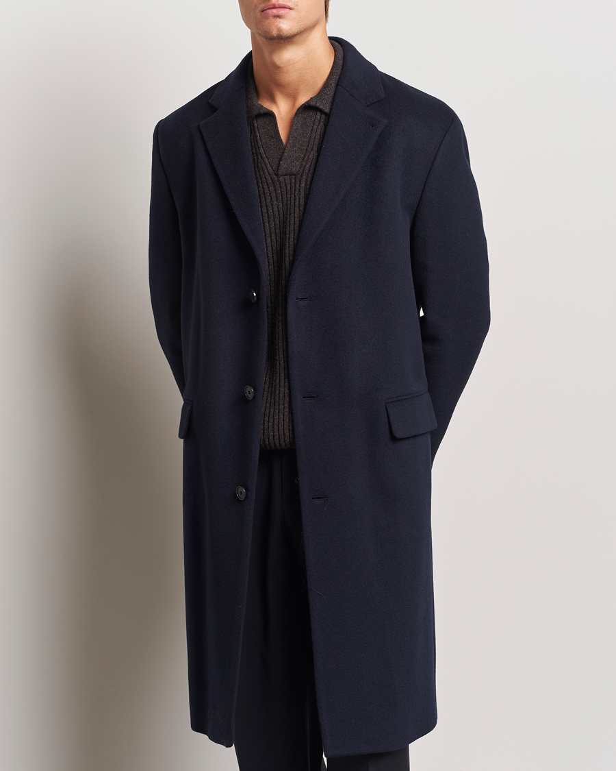 Men |  | Filippa K | Relaxed Wool Crombie Coat Navy