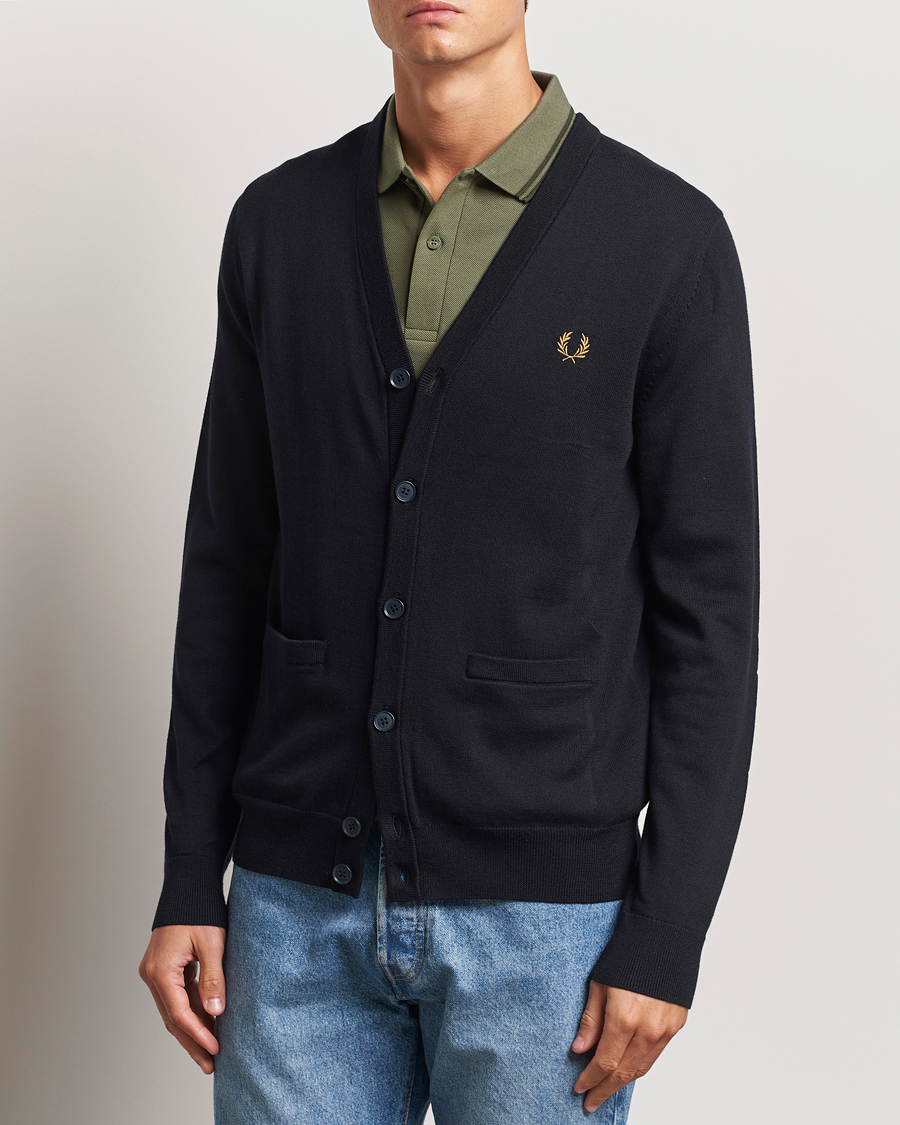 Men |  | Fred Perry | Knitted Cardigan Navy