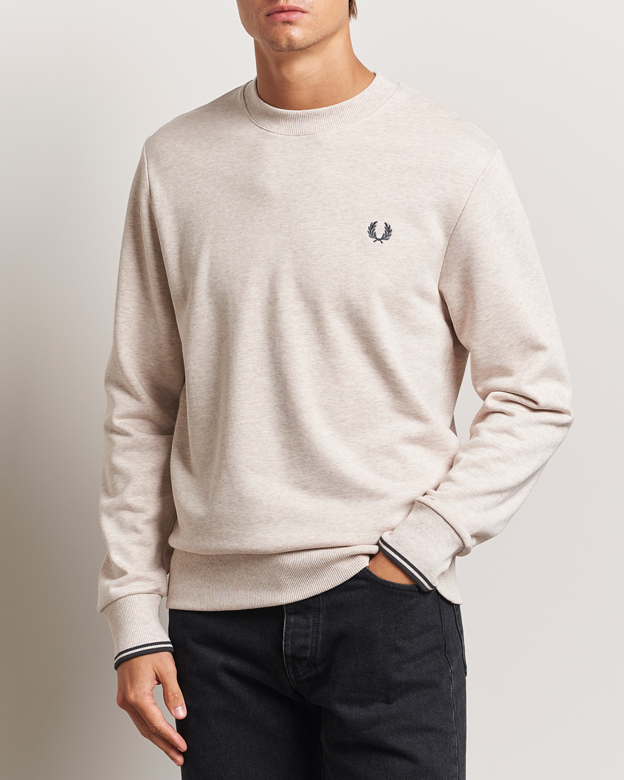 Men | Sweatshirts | Fred Perry | Crew Neck Sweatshirt Oatmeal Melange