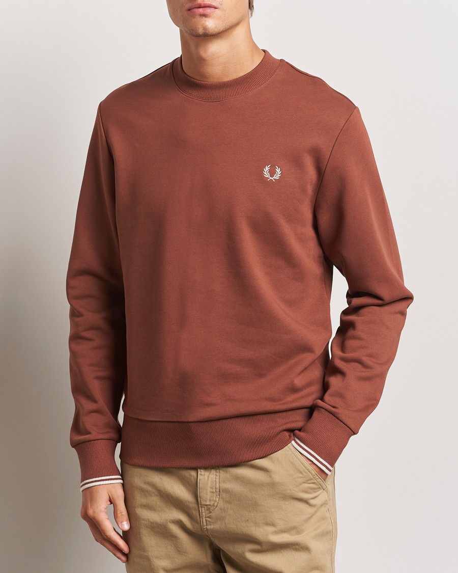 Men |  | Fred Perry | Crew Neck Sweatshirt Whiskey Brown