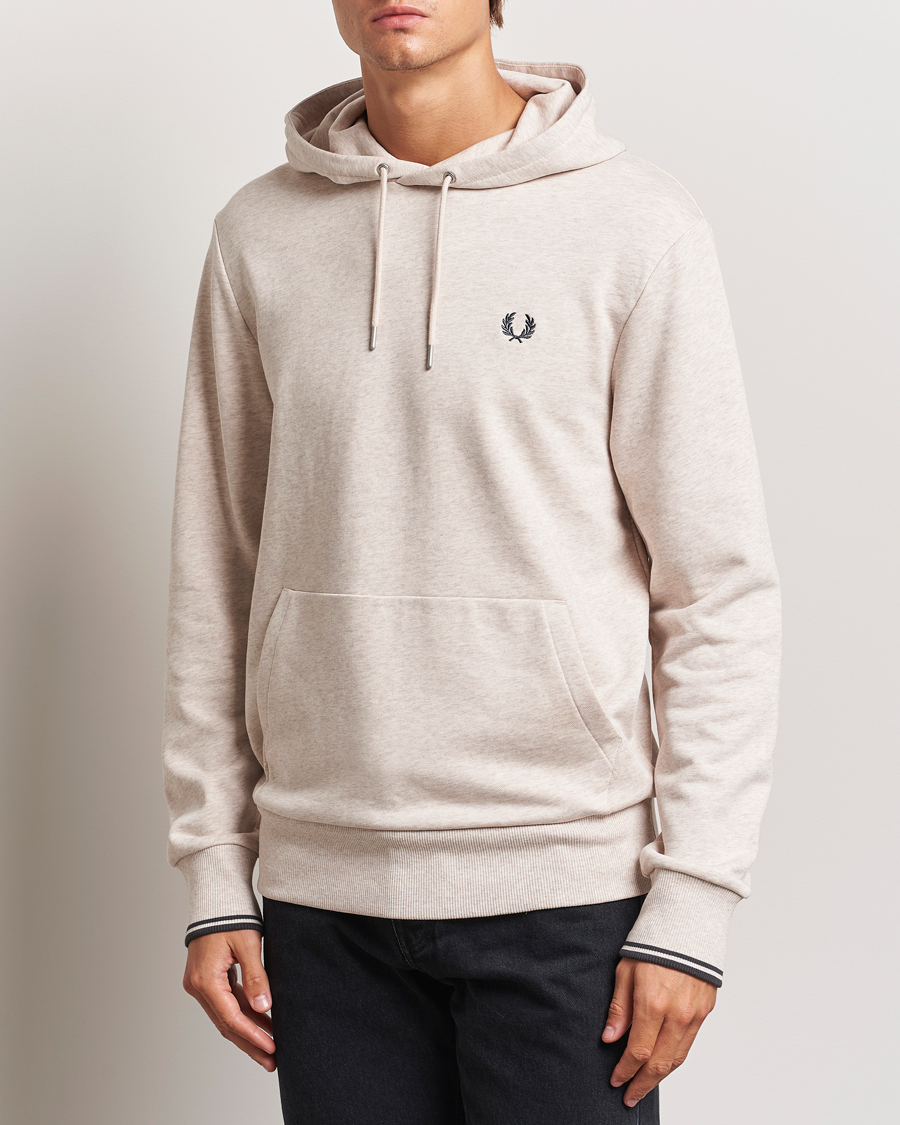 Men |  | Fred Perry | Tipped Hoodie Oatmeal Melange